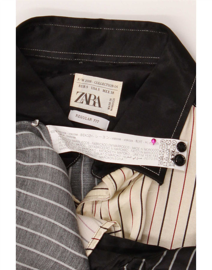 Zara Hombre Camisa Regular Fit Small Viscosa Rayas Negras