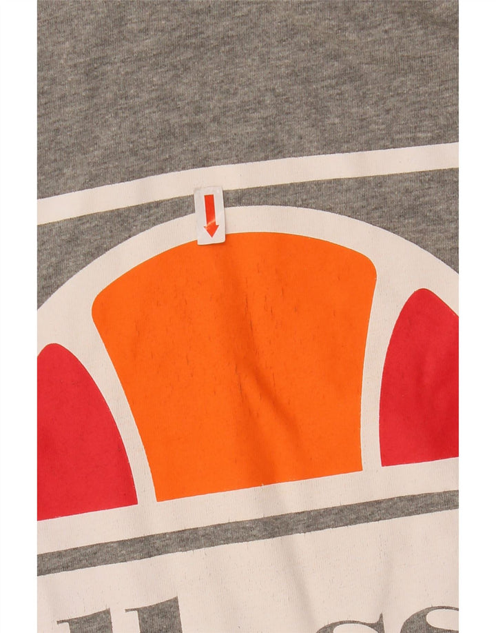 Ellesse - Camiseta gráfica para hombre, talla pequeña, algodón gris