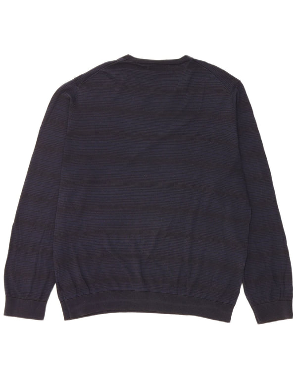 Marks & Spencer Suéter tipo jersey con cuello redondo y autógrafo para hombre, talla grande, azul marino