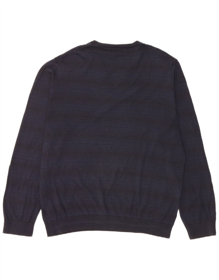 Marks & Spencer Suéter tipo jersey con cuello redondo y autógrafo para hombre, talla grande, azul marino