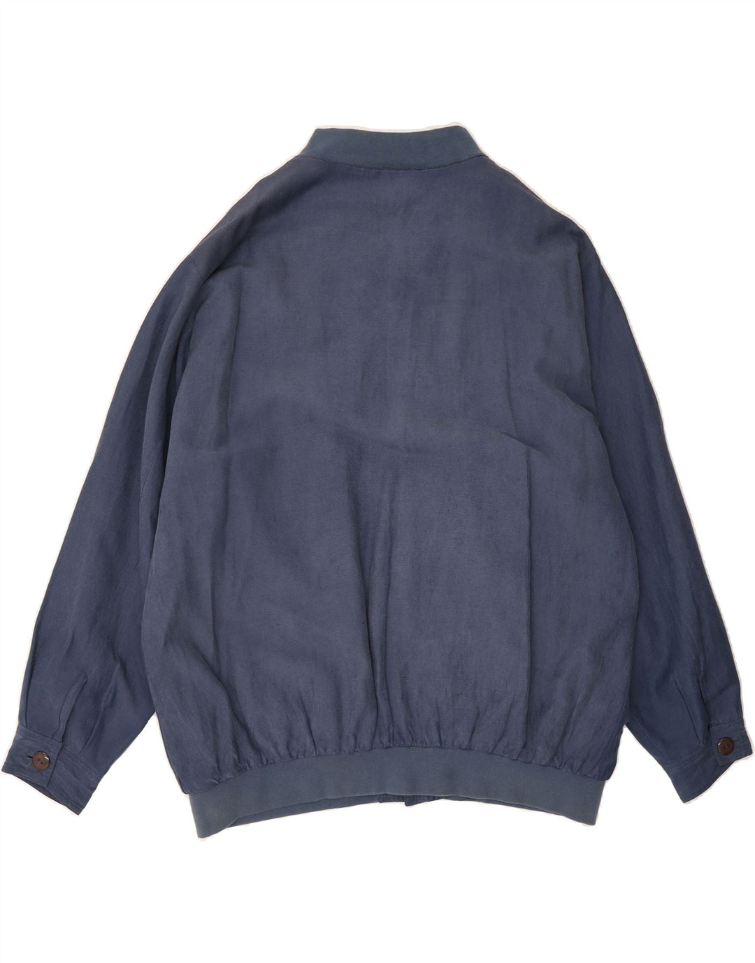 BRUGI Mens Bomber Jacket UK 42 XL Navy Blue Silk Vintage Brugi and Second-Hand Brugi from Messina Hembry 