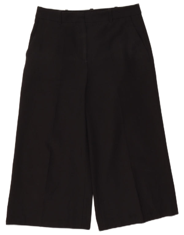 Zara Womens Wide Leg Capri Trousers Small W28 L21 Black
