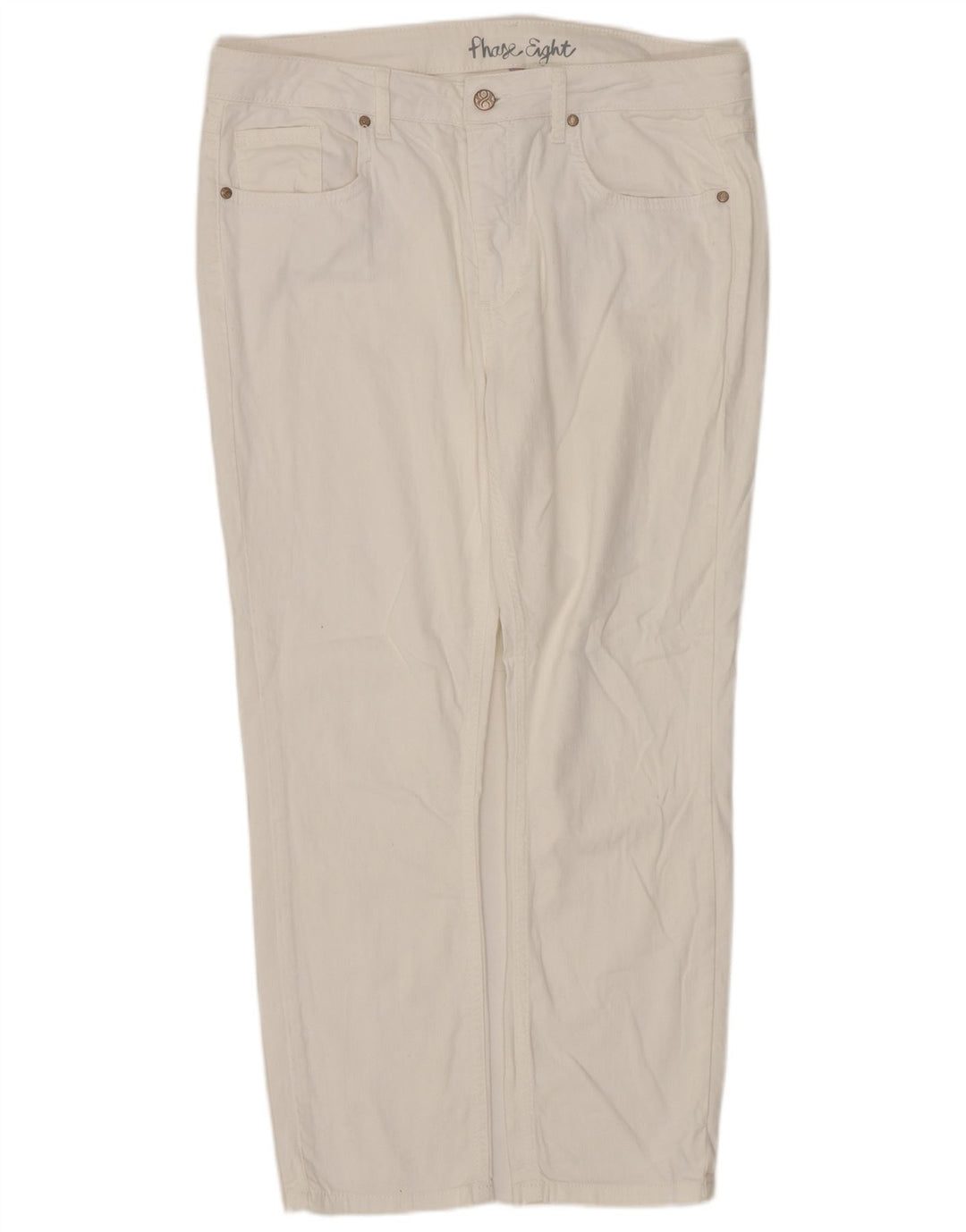 Phase Eight Vaqueros recortados para mujer UK 14 Large W32 L25 Algodón blanco