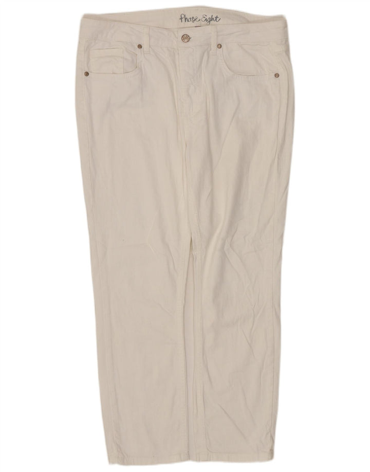 Phase Eight Vaqueros recortados para mujer UK 14 Large W32 L25 Algodón blanco