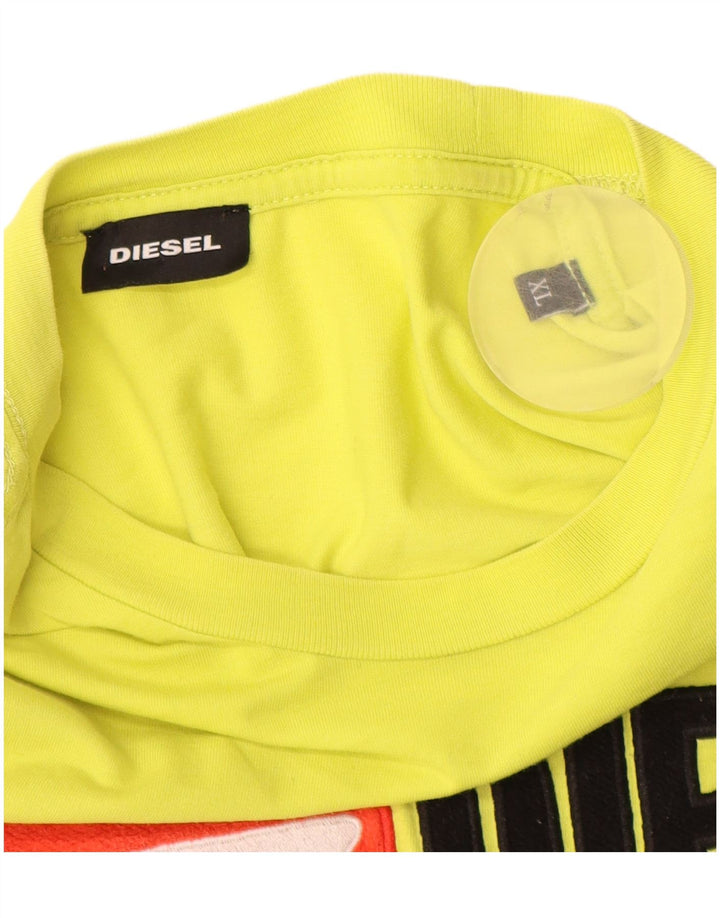 Diesel Hombre Camiseta Gráfica Top XL Algodón Amarillo