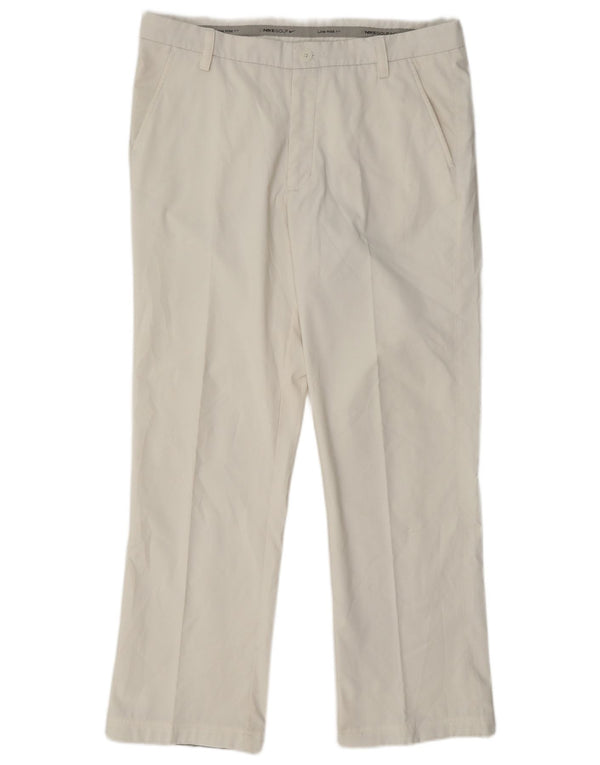 Pantalones chinos Nike Golf de cintura baja para hombre W34 L30 Poliéster blanco