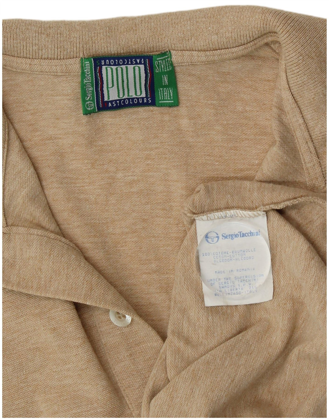 Sergio Tacchini Polo Hombre Algodón Moteado Beige Medio