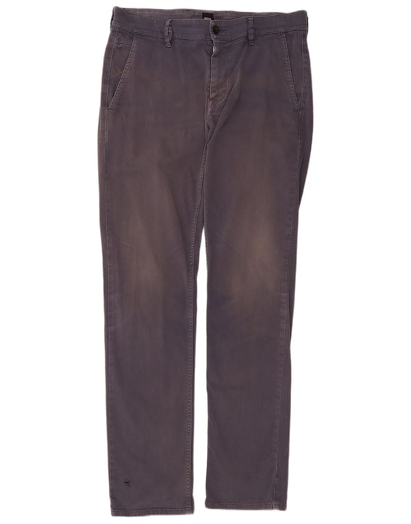 Hugo Boss Mens Slim Chino Pantalones W32 L32 Algodón Gris