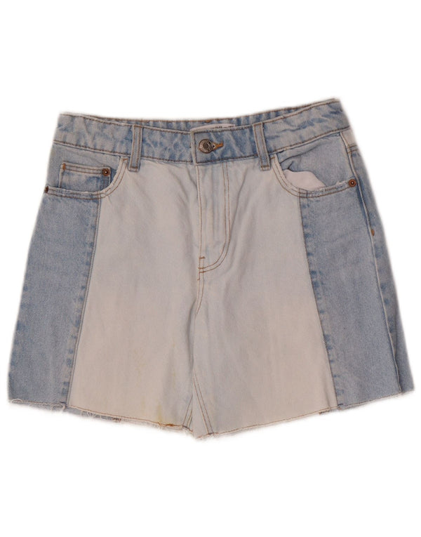 Zara Shorts Vaqueros Niña 11-12 Años W26 Algodón Color Block Azul