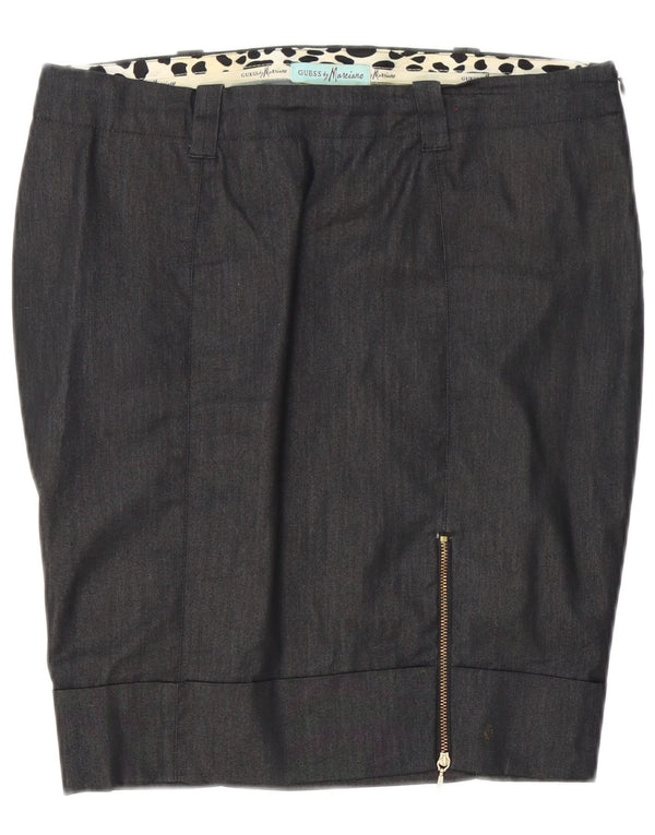 Guess By Marciano Falda Lápiz Para Mujer IT 46 Grande W34 Algodón Gris
