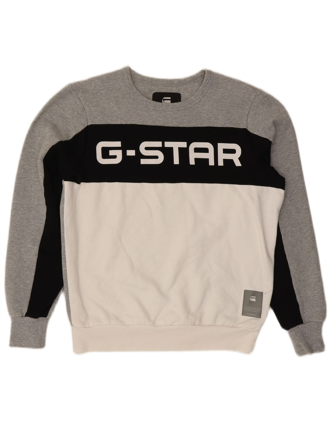G-STAR Hombre Sudadera con gráfico tipo jersey Gris medio Poliéster con bloques de color