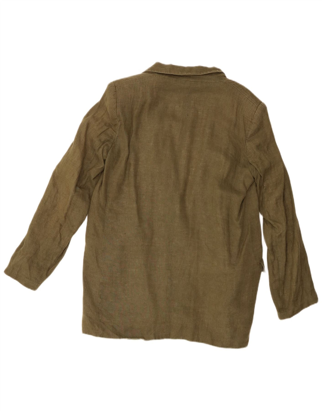 Zara Chaqueta Americana Abierta para Mujer Reino Unido 46 Grande Lino Caqui