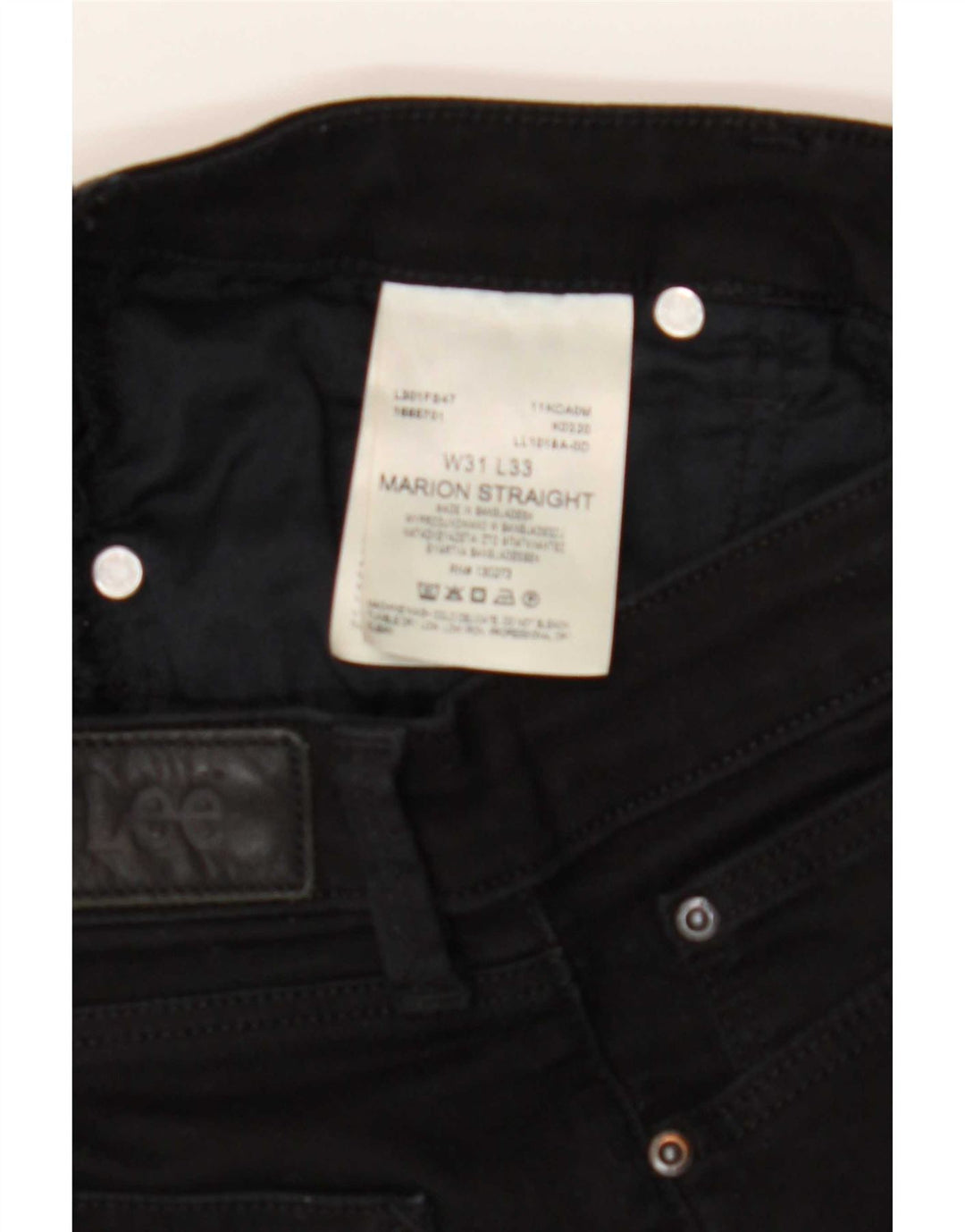 Vaqueros rectos Marion para mujer Lee W31 L33 Algodón negro