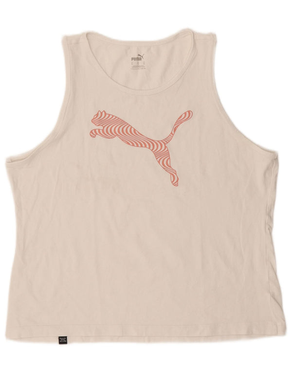 Puma Mujer Gráfico Chaleco Top UK 18 XL Blanco