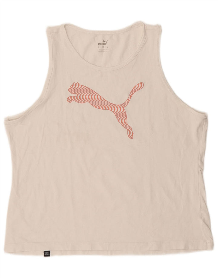 Puma Mujer Gráfico Chaleco Top UK 18 XL Blanco