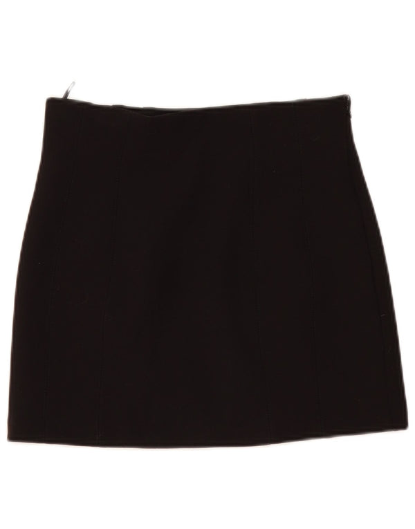 Zara Mujer Mini Falda Mediana W28 Poliéster Negro