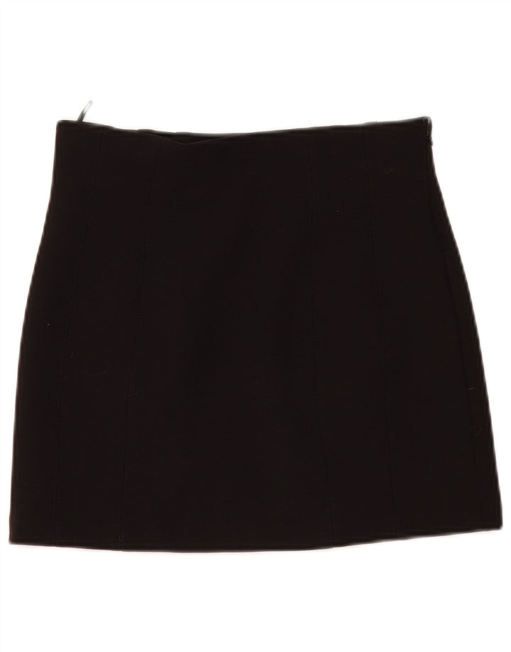 Zara Mujer Mini Falda Mediana W28 Poliéster Negro