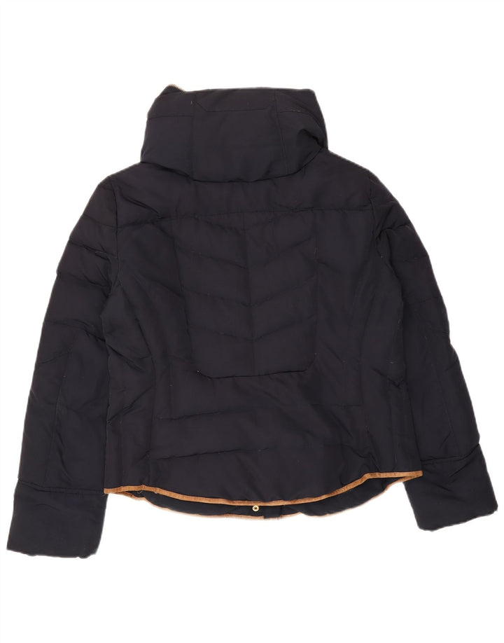 Zara Mujer Chaqueta Acolchada Con Capucha ES 40 XL Poliéster Azul Marino
