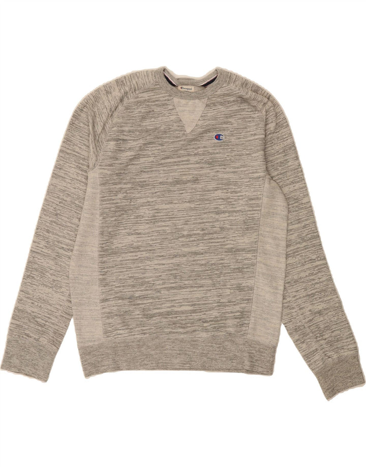 CHAMPION Mens Sweatshirt Jumper Small Grey Pinstripe Cotton Vintage Champion and Second-Hand Champion from Messina Hembry 