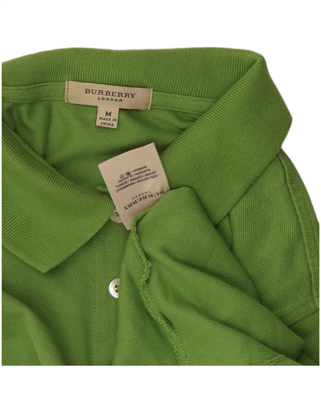 BURBERRY Polo para mujer Reino Unido 12 Algodón verde medio