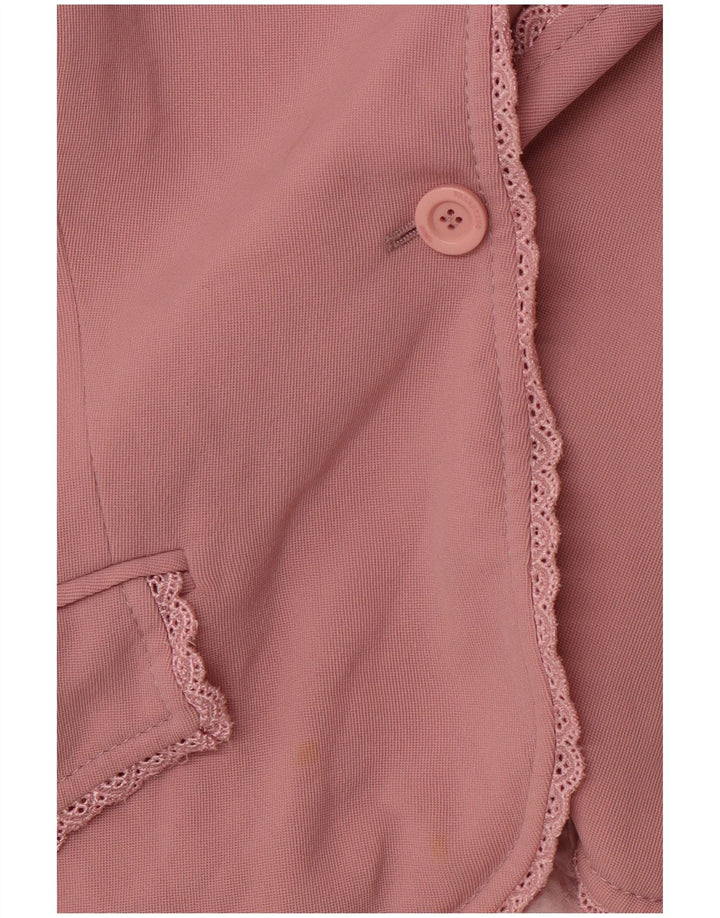 VALENTINO Chaqueta tipo blazer de 1 botón para mujer UK 44 Lana virgen rosa mediana