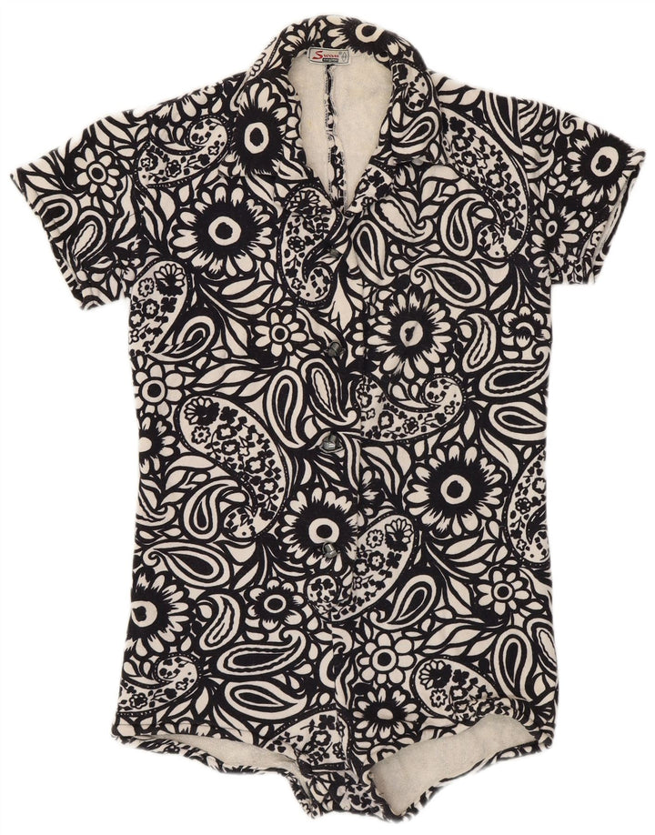 Body vintage para mujer IT 44 Medio Negro Paisley