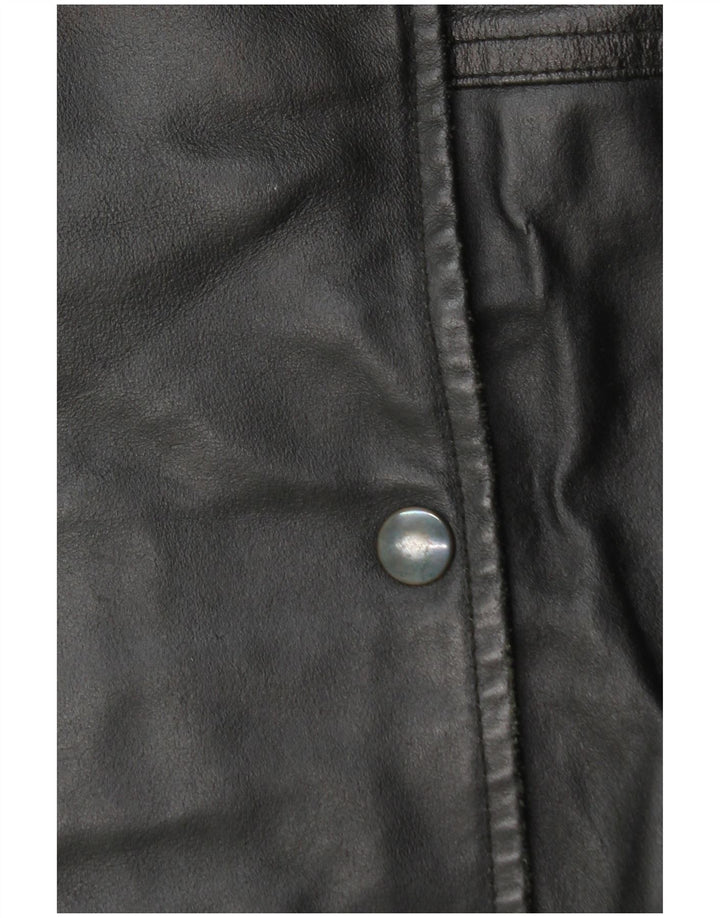 La Griffe Abrigo de cuero para mujer IT 54 3XL Cuero negro