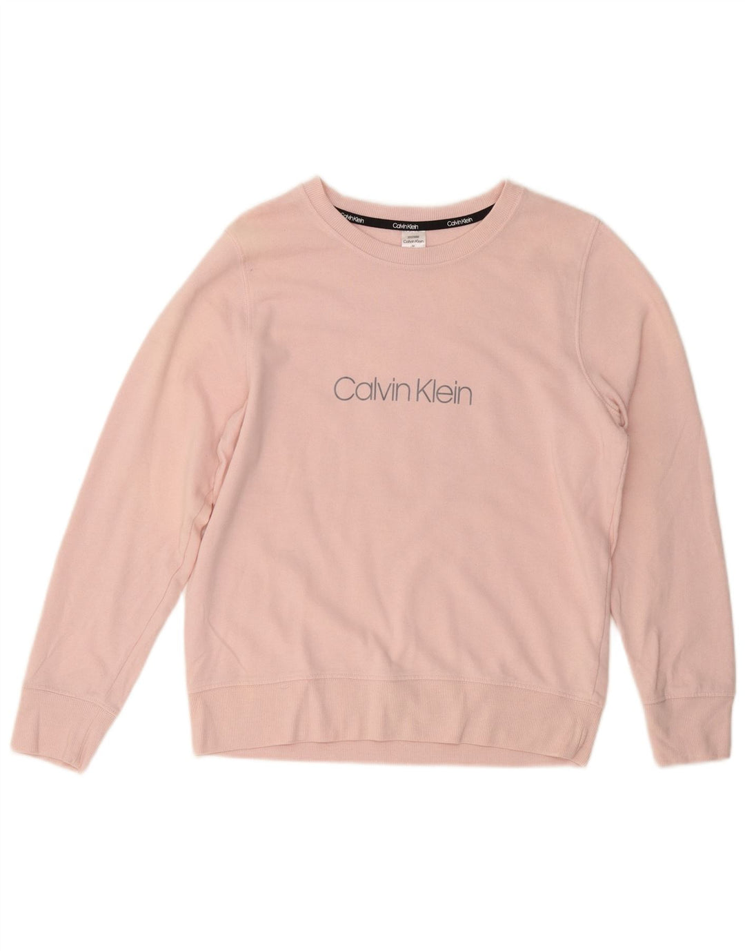 CALVIN KLEIN Sudadera gráfica para mujer Jersey UK 40 Algodón rosa medio