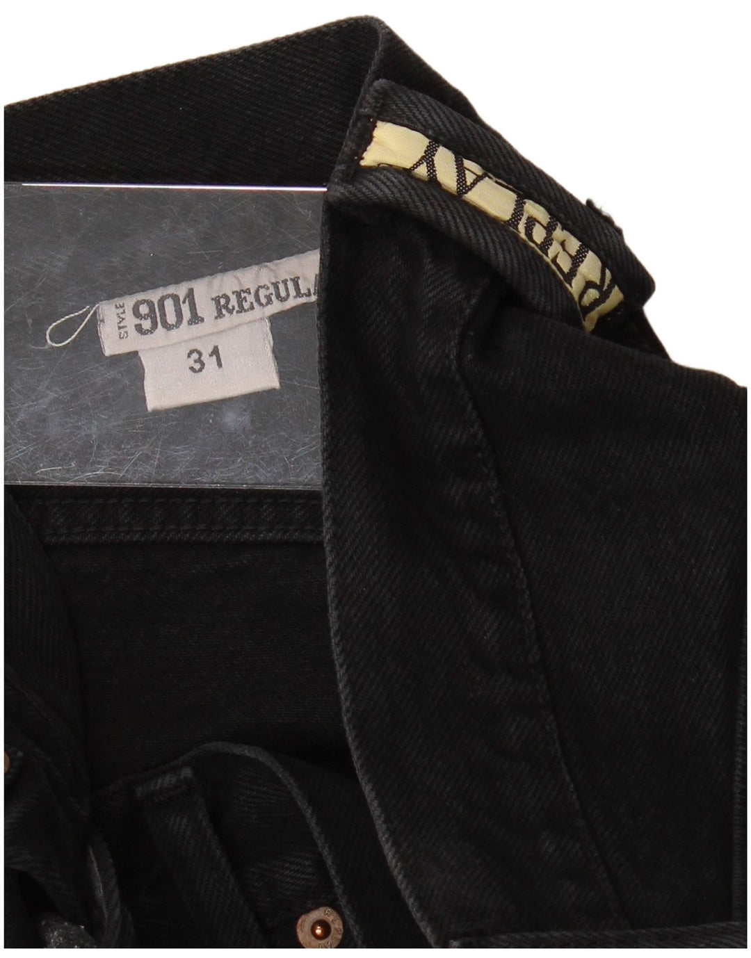 REPLAY Vaqueros rectos de corte regular 901 para hombre W31 L32 Algodón negro