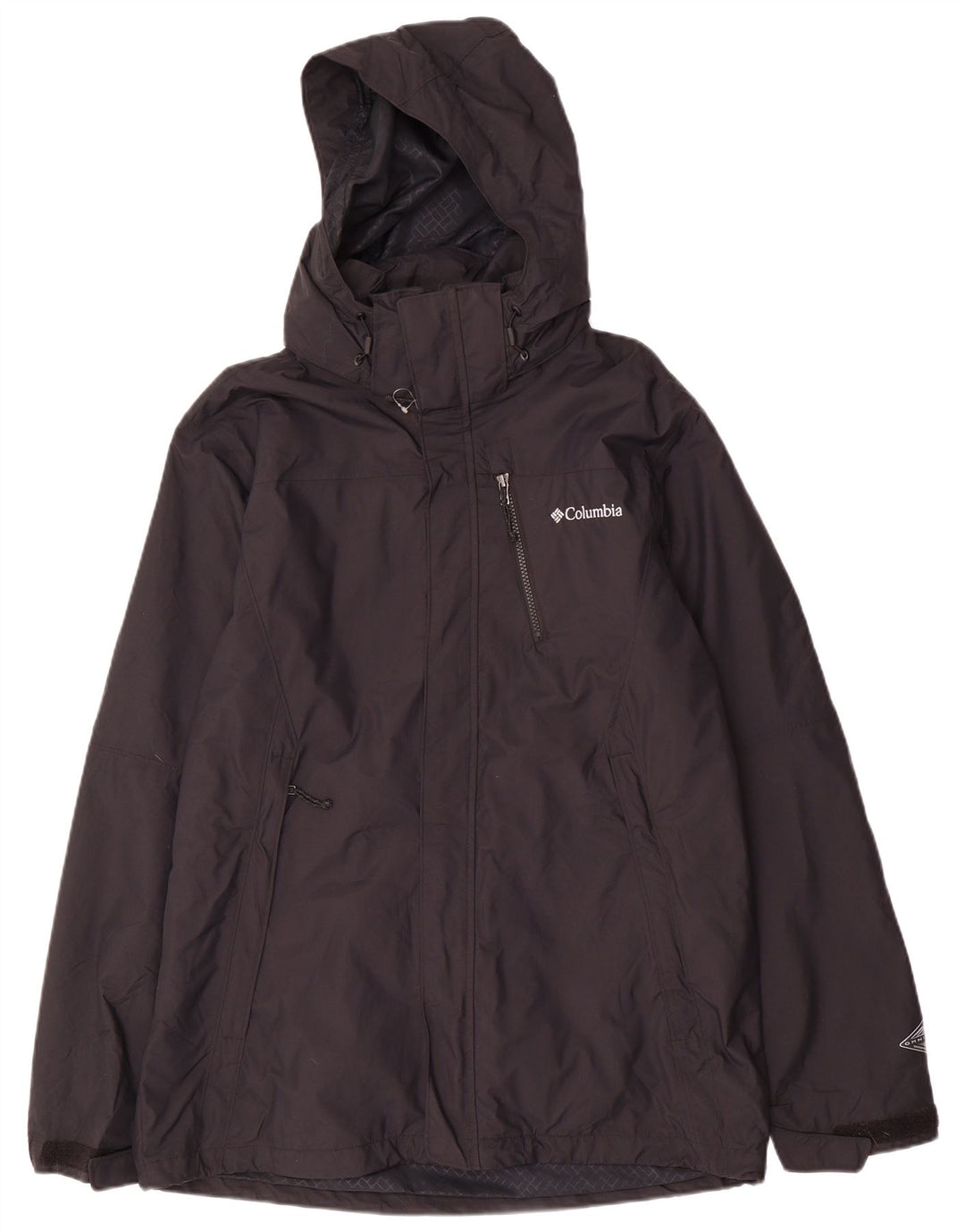 COLUMBIA Chaqueta cortavientos con capucha Omni-Tech para hombre UK 38 Medium Black Nylon