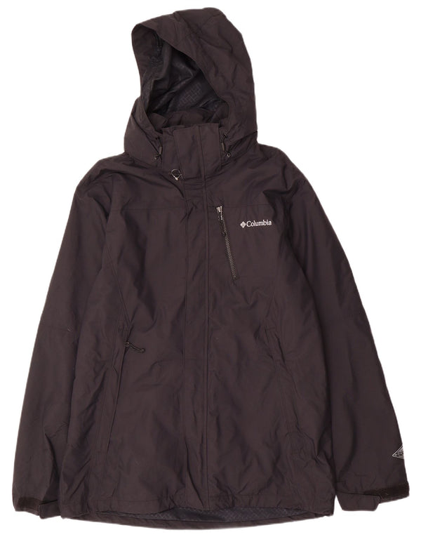 COLUMBIA Chaqueta cortavientos con capucha Omni-Tech para hombre UK 38 Medium Black Nylon