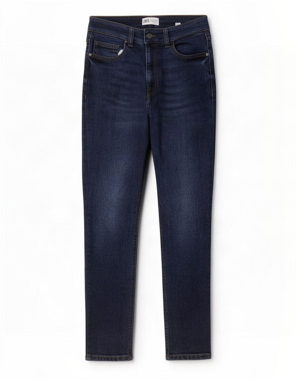 Zara Mujer Vaqueros Slim Medium W28 L27 Azul Algodón