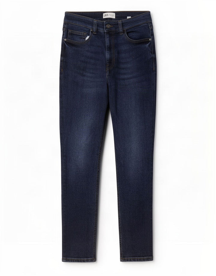 Zara Mujer Vaqueros Slim Medium W28 L27 Azul Algodón