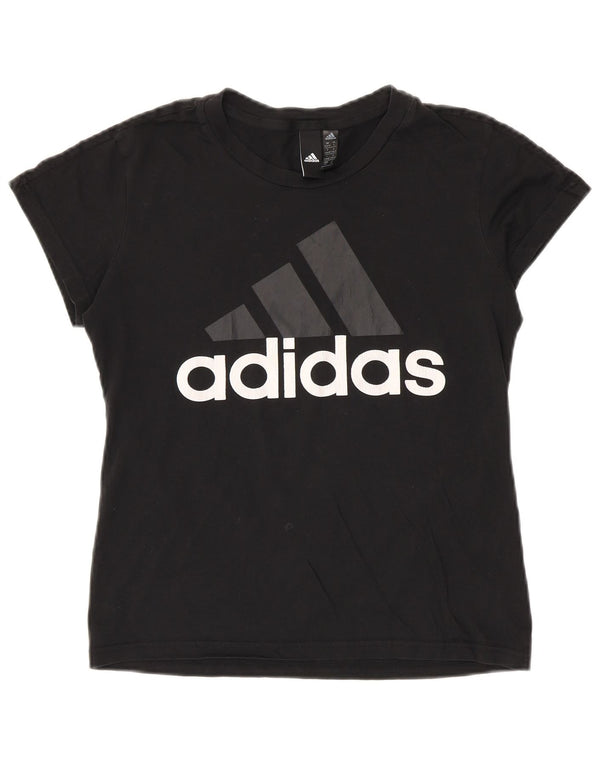 ADIDAS Camiseta gráfica para mujer Top UK 8/10 Small Black Cotton