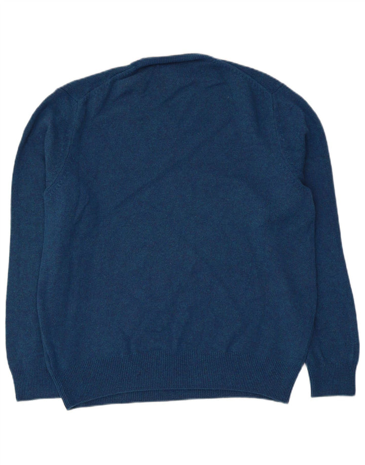 Marks & Spencer Jersey con Cuello en V para Mujer UK 40 XL Lana Azul