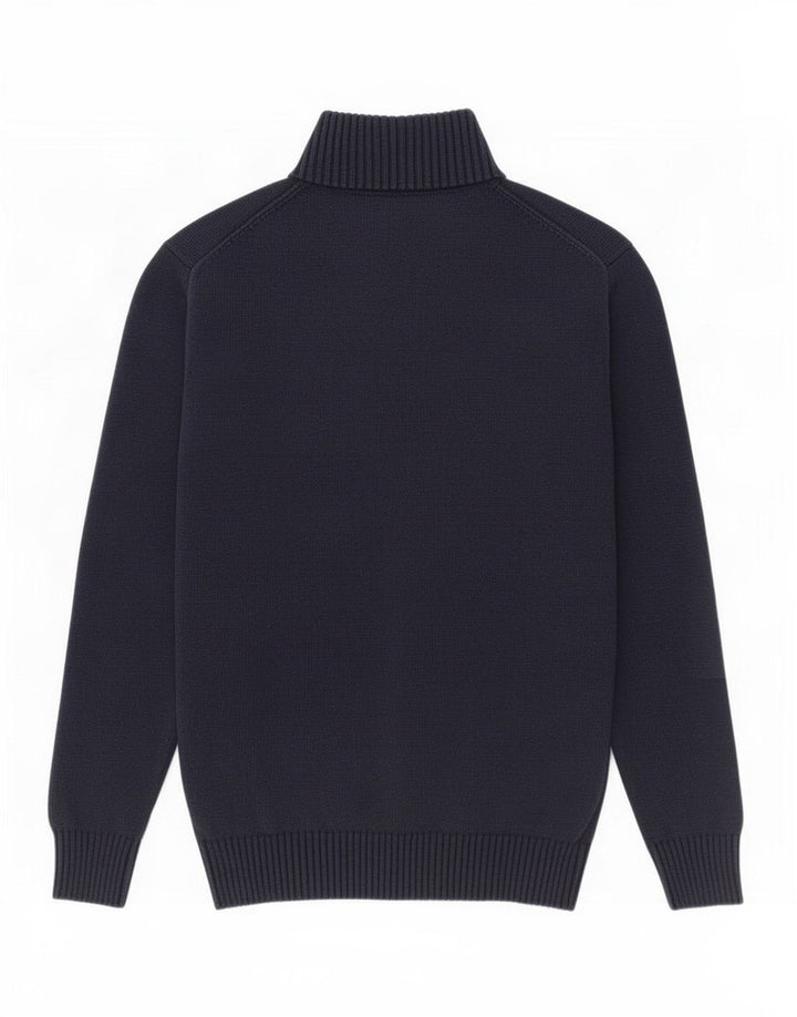 Gant Jersey De Cuello Con Cremallera Para Hombre Jersey De Algodón Azul Marino Mediano