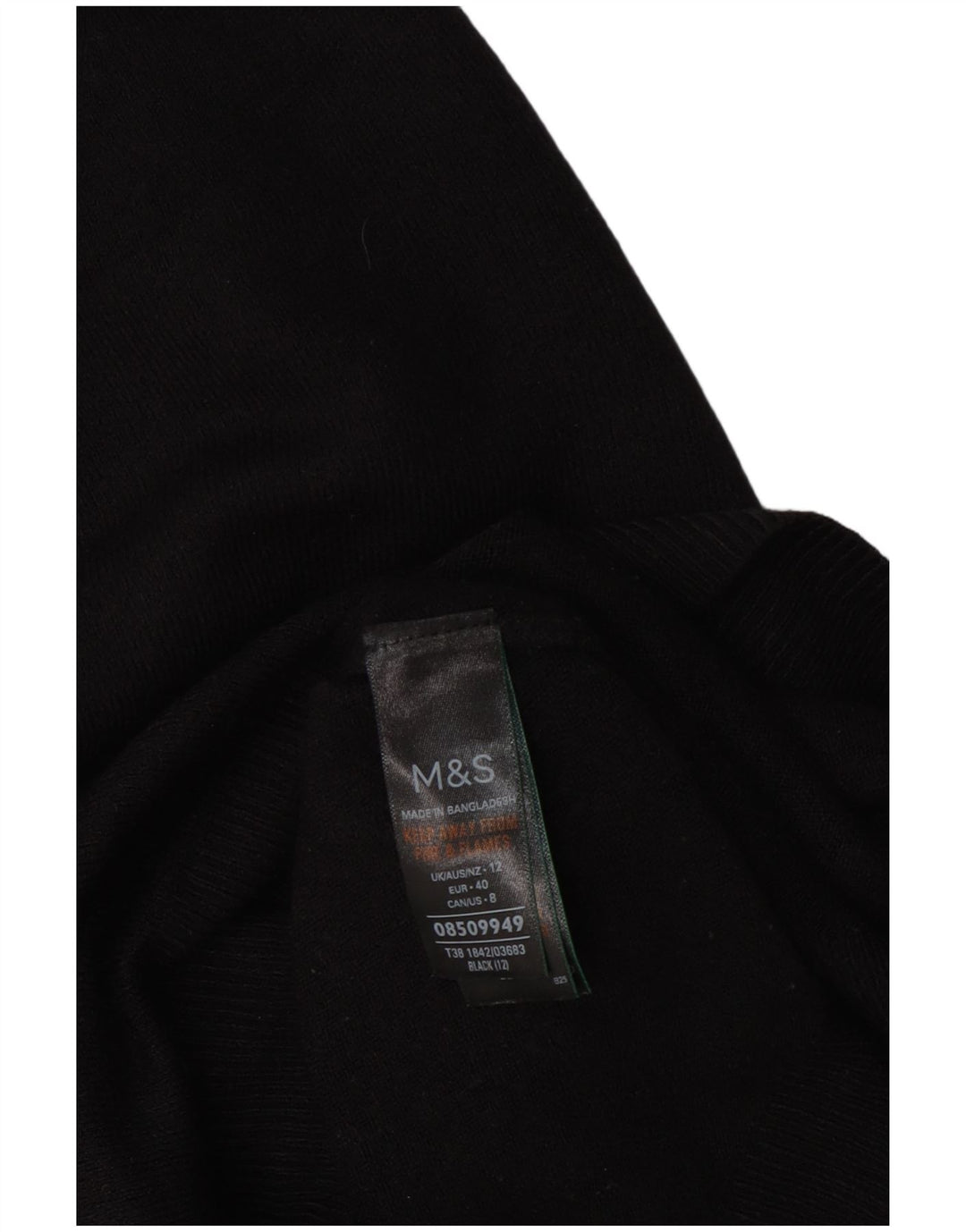 Marks & Spencer - Jersey de cuello redondo para mujer, talla 40, acrílico negro mediano