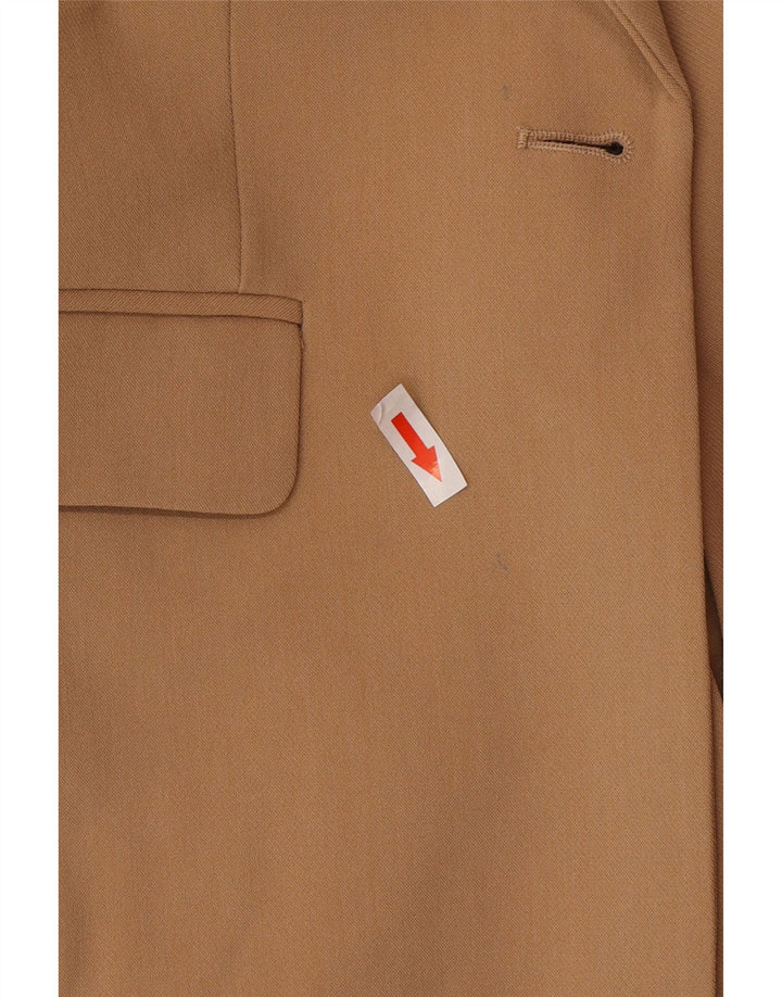 Zara Mujer Chaqueta Blazer De 1 Botón UK 6 XS Poliéster Beige