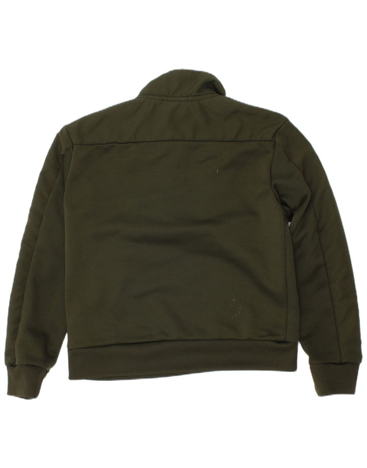 Adidas Boys Graphic Zip Neck Sudadera Jumper 7-8 años Verde Poliéster