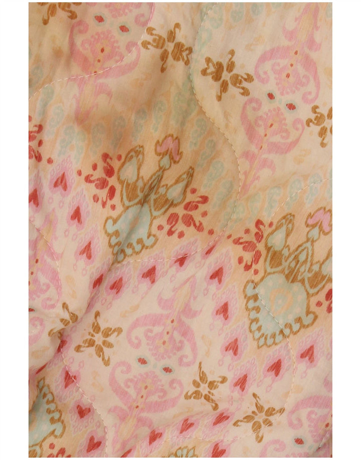 Vintage mujer bombardero chaqueta acolchada de gran tamaño Reino Unido 14 medio rosa paisley