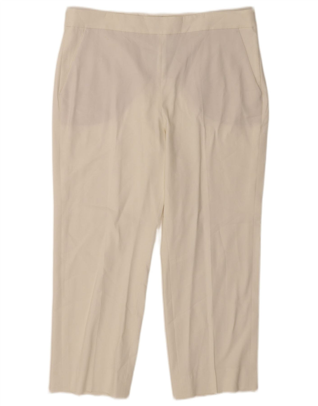 Massimo Dutti Pantalón Capri Mujer EU 42 Large W32 L23 Viscosa Blanca