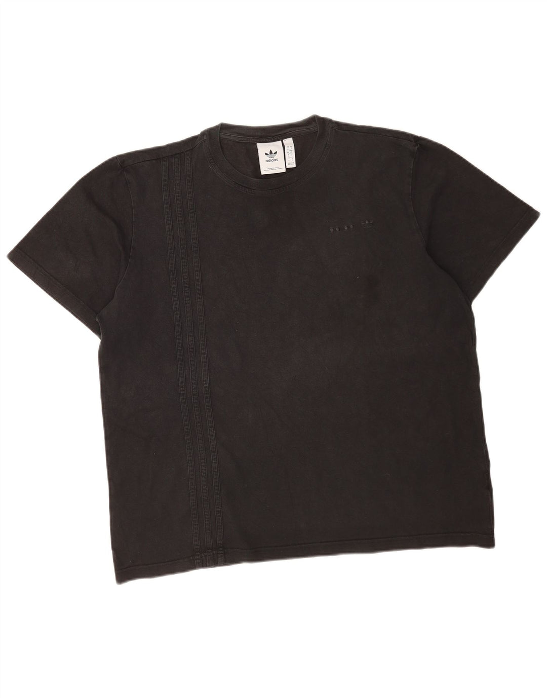 Adidas - Camiseta para hombre, talla grande, algodón negro