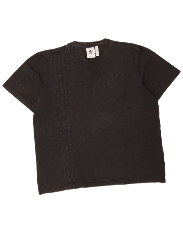 Adidas - Camiseta para hombre, talla grande, algodón negro