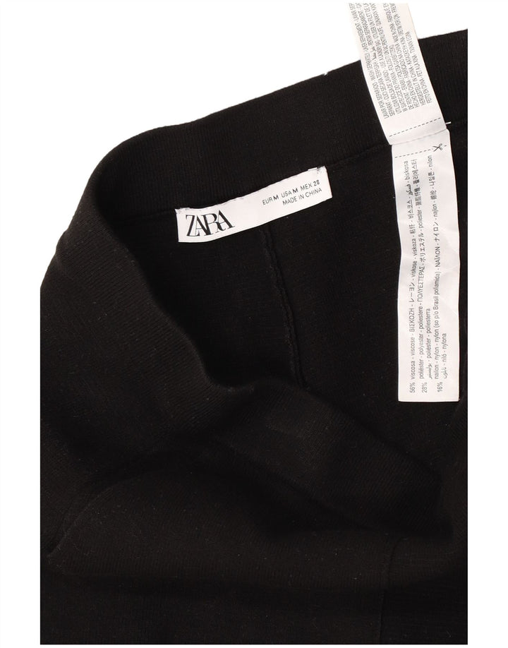 Zara Mujer Pantalón Cropped Mediano W28 L24 Viscosa Negro