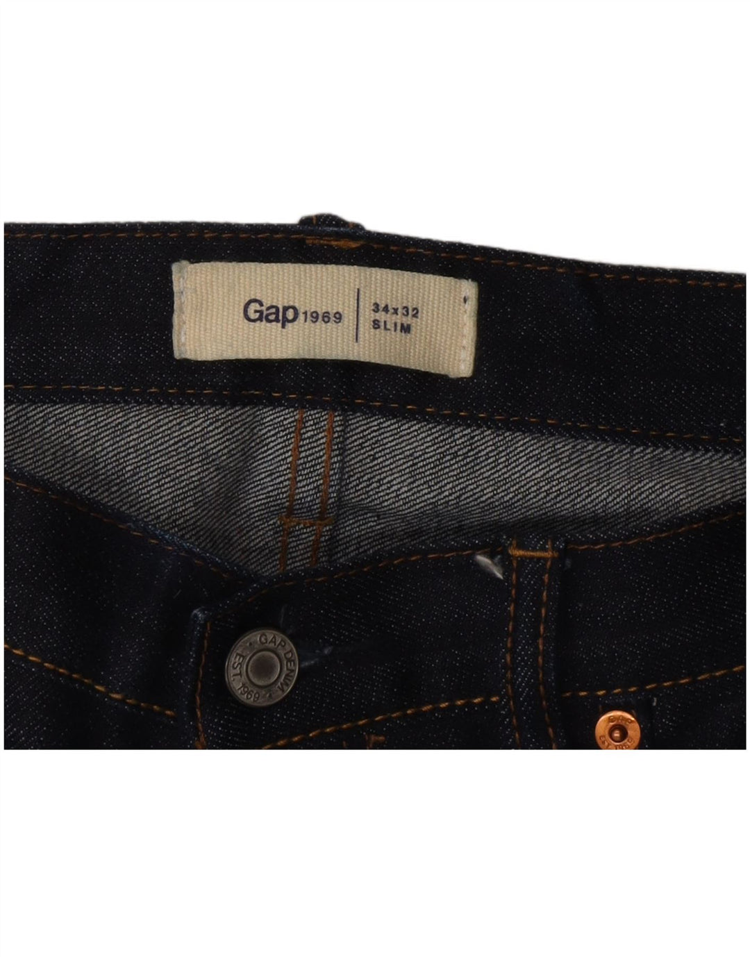 Vaqueros ajustados para hombre Gap W34 L32 Algodón azul marino