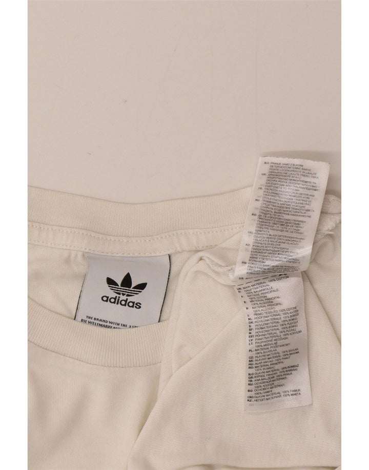 Adidas - Camiseta gráfica para hombre, talla mediana, algodón blanco