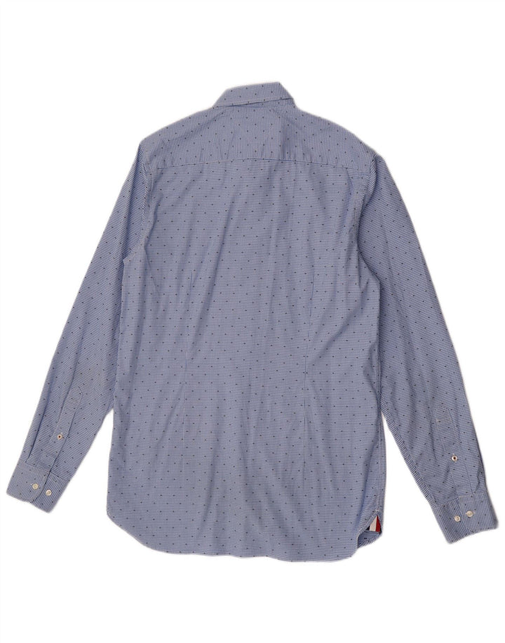 Tommy Hilfiger Camisa Slim Fit De Algodón Con Pata De Gallo Azul Medio