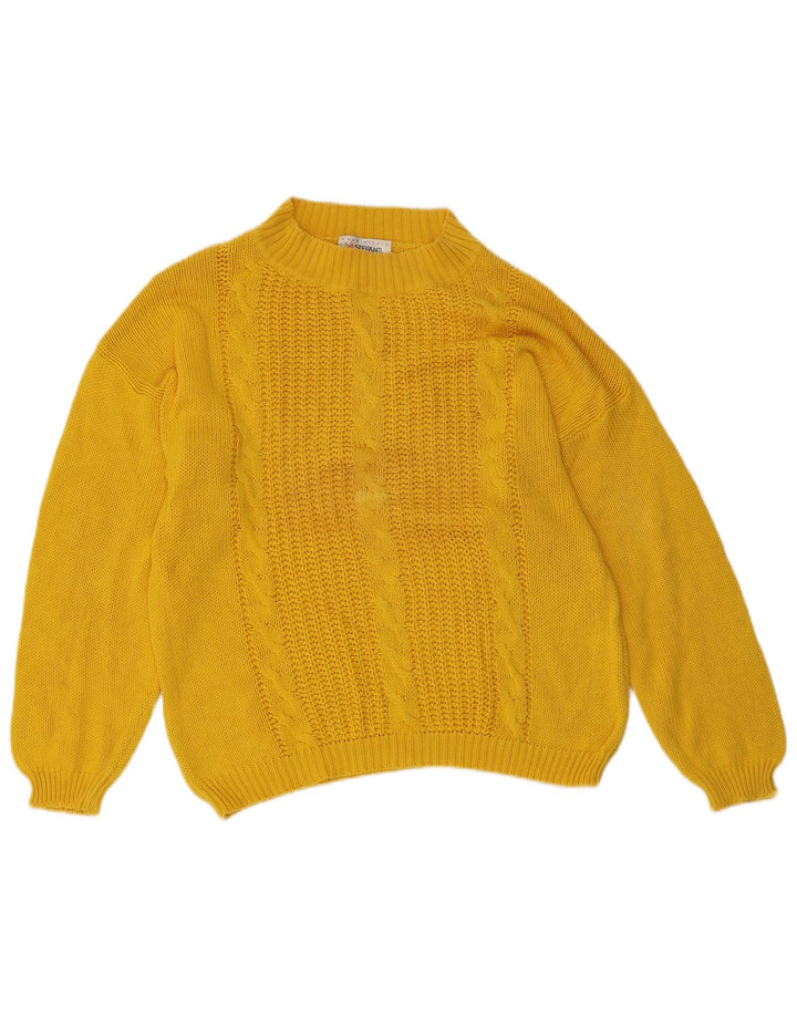 STEFANEL Suéter tipo jersey con cuello alto para mujer UK 40 Grande Amarillo
