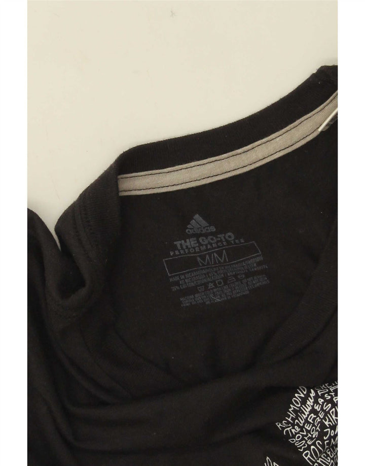 Adidas Mens Orlando Graphic Camiseta Top Medio Negro Poliéster