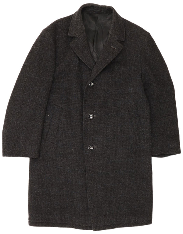 Vintage hombres abrigo Reino Unido 38 gris medio